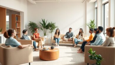Funcionários em sessão de meditação no trabalho