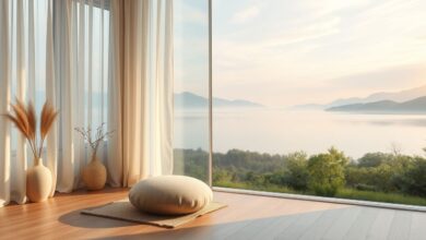 Ambiente calmo para prática de mindfulness